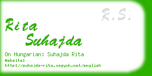 rita suhajda business card